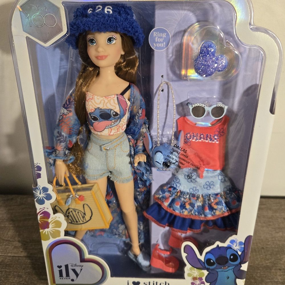 Disney ILY 4Ever Stitch Doll Set - Blue Floral Outfit & Accessories